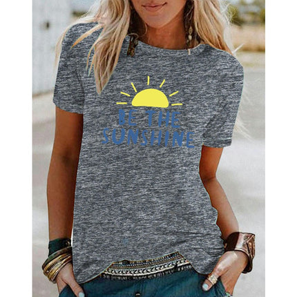 Graphic Tees for Women Short Sleeve Summer Tops Funny Letter Printed Casual T Shirts