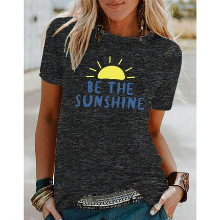 Graphic Tees for Women Short Sleeve Summer Tops Funny Letter Printed Casual T Shirts