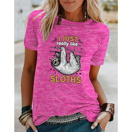 Women's Funny Graphic Print Tee Short Sleeve Crew Neck T Shirt Casual Summer Tops