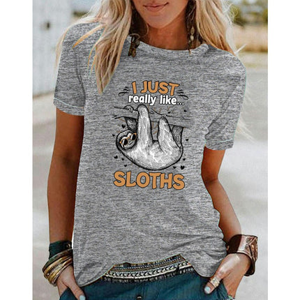 Women's Funny Graphic Print Tee Short Sleeve Crew Neck T Shirt Casual Summer Tops