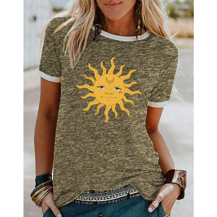 Women's Summer T-Shirt Graphic Tees Funny Printed Casual Short Sleeve Crewneck Tops