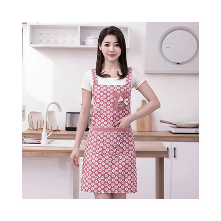 Women's Aprons with Pockets-Flower Aprons for Restaurant Ditchen Cooking Grill