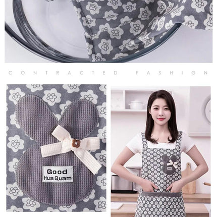 Women's Aprons with Pockets-Flower Aprons for Restaurant Ditchen Cooking Grill