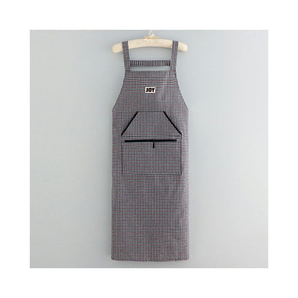 Women's Cotton Apron with Pockets - Washable Plaid Apron for Baking Cooking Gardening