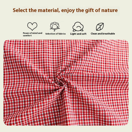 Women's Cotton Apron with Pockets - Washable Plaid Apron for Baking Cooking Gardening