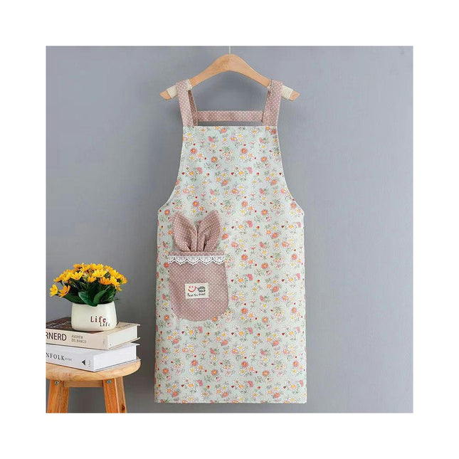 Flower Cotton Kitchen Cooking Apron, Women's Baking Apron with Pockets, Can be used as a Mother's Gift