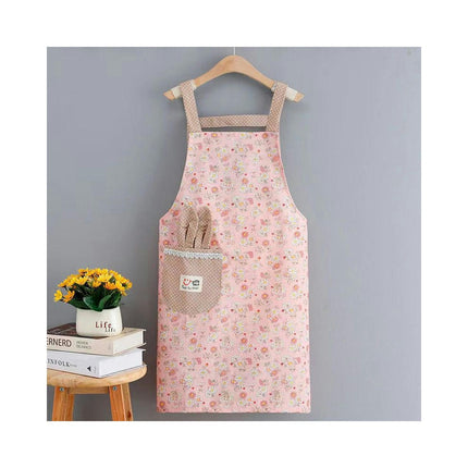 Flower Cotton Kitchen Cooking Apron, Women's Baking Apron with Pockets, Can be used as a Mother's Gift