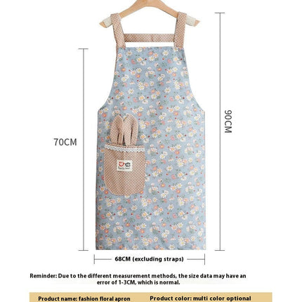 Flower Cotton Kitchen Cooking Apron, Women's Baking Apron with Pockets, Can be used as a Mother's Gift