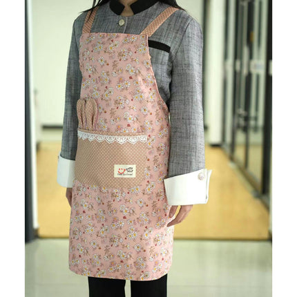 Flower Cotton Kitchen Cooking Apron, Women's Baking Apron with Pockets, Can be used as a Mother's Gift