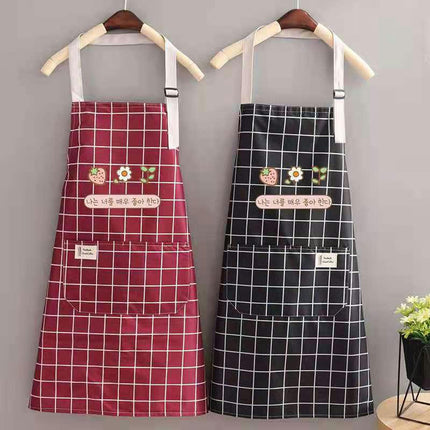 Hanging Neck Adjustable Apron with Pockets for Women Girls Restaurant Kitchen Apron