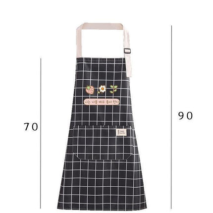 Hanging Neck Adjustable Apron with Pockets for Women Girls Restaurant Kitchen Apron