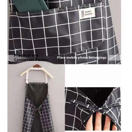 Hanging Neck Adjustable Apron with Pockets for Women Girls Restaurant Kitchen Apron