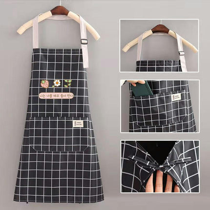 Hanging Neck Adjustable Apron with Pockets for Women Girls Restaurant Kitchen Apron