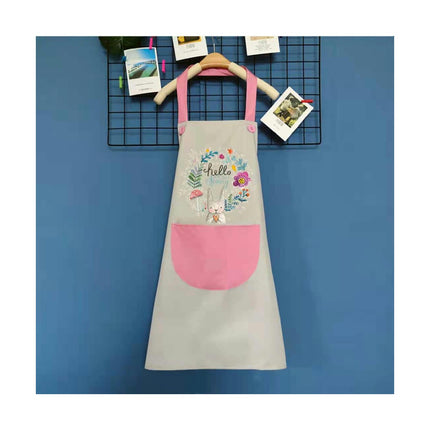 Hanging Neck Printed Bib Apron for Women Girls Milk Tea Shop Restaurant Kitchen Apron