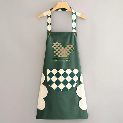 Adjustable Bib Apron Polyester Kitchen Aprons Waterdrop Resistant Aprons for Cafe Shop Baking Cooking