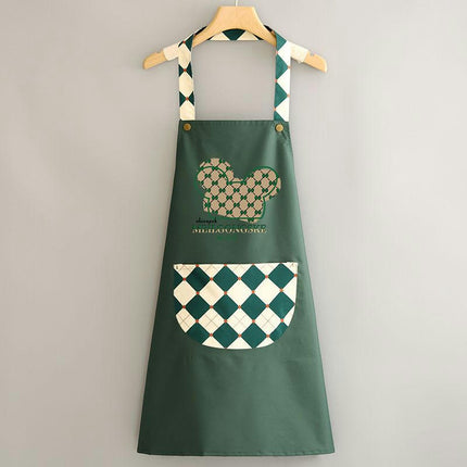 Adjustable Bib Apron Polyester Kitchen Aprons Waterdrop Resistant Aprons for Cafe Shop Baking Cooking