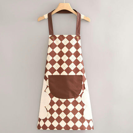 Adjustable Bib Apron Polyester Kitchen Aprons Waterdrop Resistant Aprons for Cafe Shop Baking Cooking