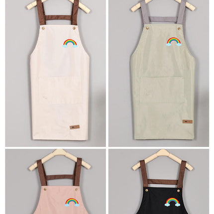 Kitchen Polyester Aprons Waterdrop Resistant Aprons for Cafe Shop Baking Cooking Apron