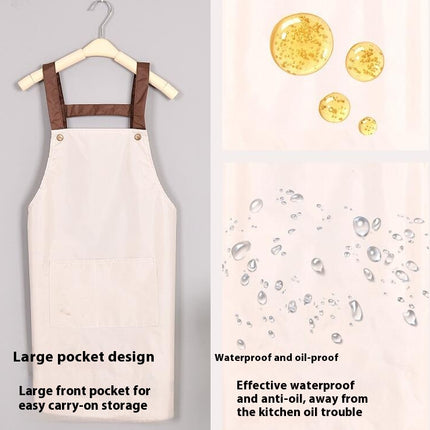 Kitchen Polyester Aprons Waterdrop Resistant Aprons for Cafe Shop Baking Cooking Apron