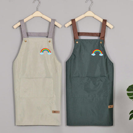 Kitchen Polyester Aprons Waterdrop Resistant Aprons for Cafe Shop Baking Cooking Apron