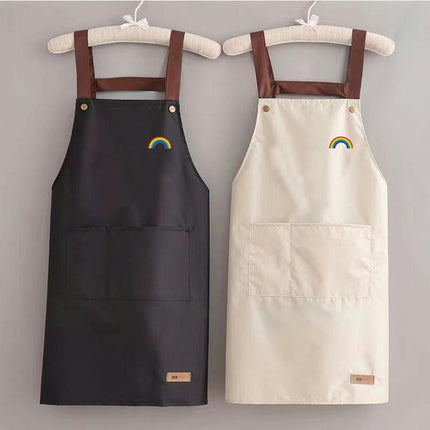 Kitchen Polyester Aprons Waterdrop Resistant Aprons for Cafe Shop Baking Cooking Apron