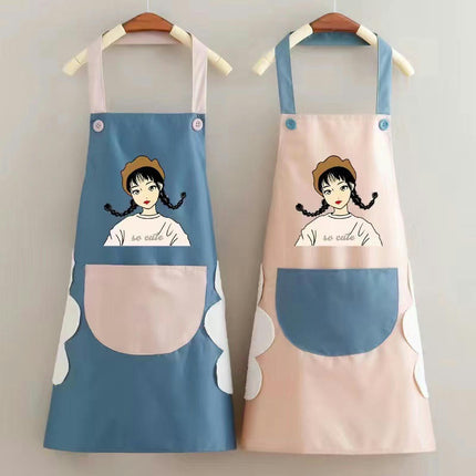 Kitchen Apron with Hand Wipe,Water-drop Resistant with Pockets Cooking Bib Aprons for Women Chef