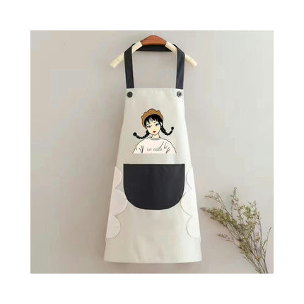 Kitchen Apron with Hand Wipe,Water-drop Resistant with Pockets Cooking Bib Aprons for Women Chef