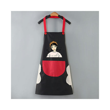 Kitchen Apron with Hand Wipe,Water-drop Resistant with Pockets Cooking Bib Aprons for Women Chef