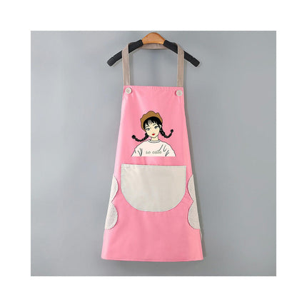 Kitchen Apron with Hand Wipe,Water-drop Resistant with Pockets Cooking Bib Aprons for Women Chef