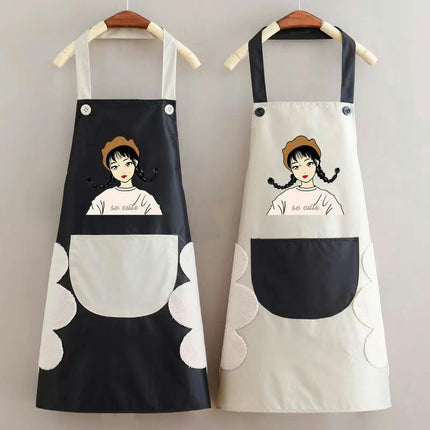 Kitchen Apron with Hand Wipe,Water-drop Resistant with Pockets Cooking Bib Aprons for Women Chef