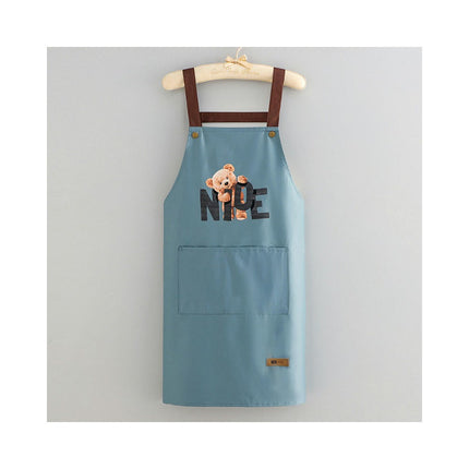 Cute Bear Aprons Waterdrop Resistant Aprons for Kitchen Cafe Shop Baking Cooking Apron