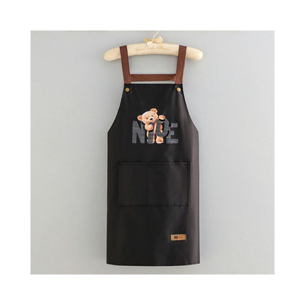 Cute Bear Aprons Waterdrop Resistant Aprons for Kitchen Cafe Shop Baking Cooking Apron