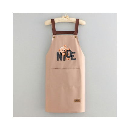 Cute Bear Aprons Waterdrop Resistant Aprons for Kitchen Cafe Shop Baking Cooking Apron