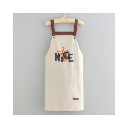 Cute Bear Aprons Waterdrop Resistant Aprons for Kitchen Cafe Shop Baking Cooking Apron