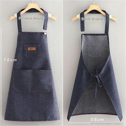 Unisex Adjustable Bib Denim Apron for Family Chef Kitchen BBQ  Cooking Apron for Home