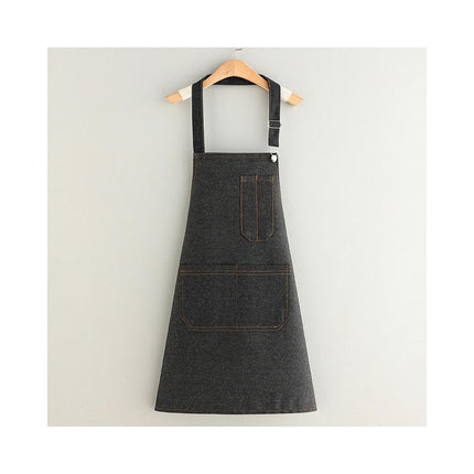 Unisex Adjustable Bib Denim Apron for Family Chef Kitchen BBQ  Cooking Apron for Home