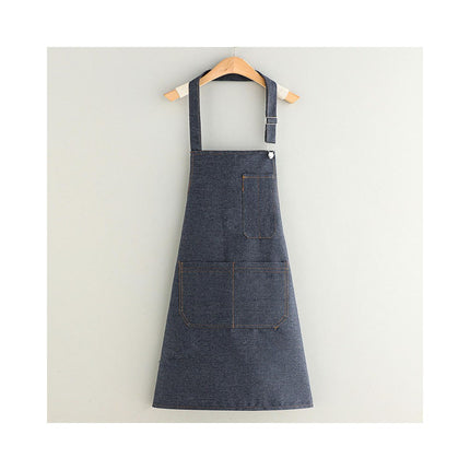 Unisex Adjustable Bib Denim Apron for Family Chef Kitchen BBQ  Cooking Apron for Home