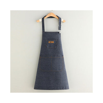 Unisex Adjustable Bib Denim Apron for Family Chef Kitchen BBQ  Cooking Apron for Home