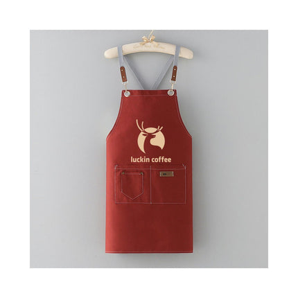 Chef Canvas Apron-Cross Back Apron for Men Women with Adjustable Straps and Large Pockets