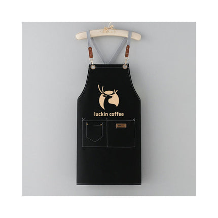 Chef Canvas Apron-Cross Back Apron for Men Women with Adjustable Straps and Large Pockets