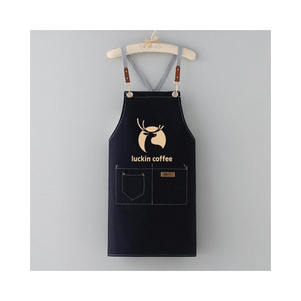 Chef Canvas Apron-Cross Back Apron for Men Women with Adjustable Straps and Large Pockets