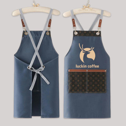 Chef Canvas Apron-Cross Back Apron for Men Women with Adjustable Straps and Large Pockets