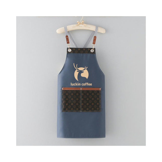 Chef Canvas Apron-Cross Back Apron for Men Women with Adjustable Straps and Large Pockets