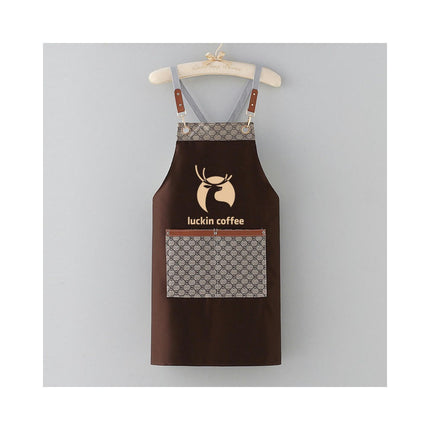 Chef Canvas Apron-Cross Back Apron for Men Women with Adjustable Straps and Large Pockets