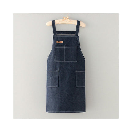 Unisex Adjustable Multi Pocket Denim Apron for Chef Kitchen BBQ and Studio