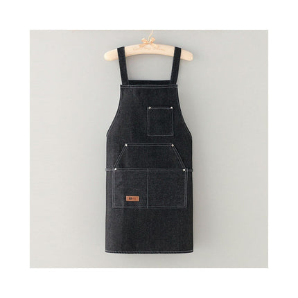 Unisex Adjustable Multi Pocket Denim Apron for Chef Kitchen BBQ and Studio