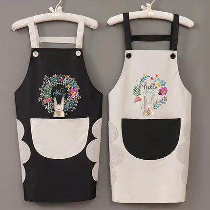 Apron with Wipeable Hand Bib-waterproof Kitchen Baking Cooking Apron for Men and Women