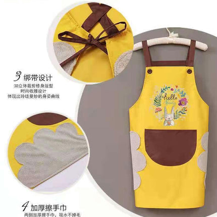 Apron with Wipeable Hand Bib-waterproof Kitchen Baking Cooking Apron for Men and Women