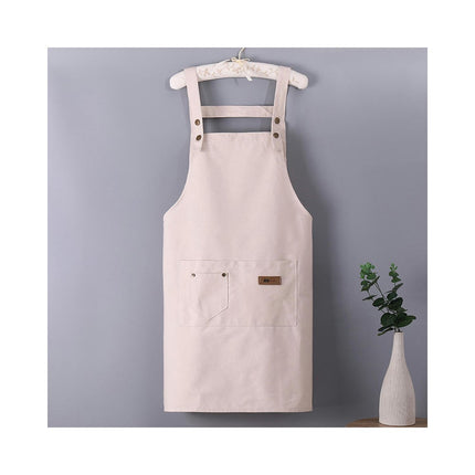 Denim Canvas Apron Waterproof Men's and Women's Home Kitchen Apron Double Shoulder Strap Apron