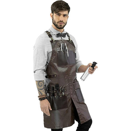 Waterproof Apron Multi-Pocket BBQ Shop Hairdresser Work Clothes Adjustable Apron